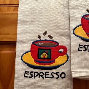 2 VTG Barth and Dreyfuss of California Espresso kitchen towels